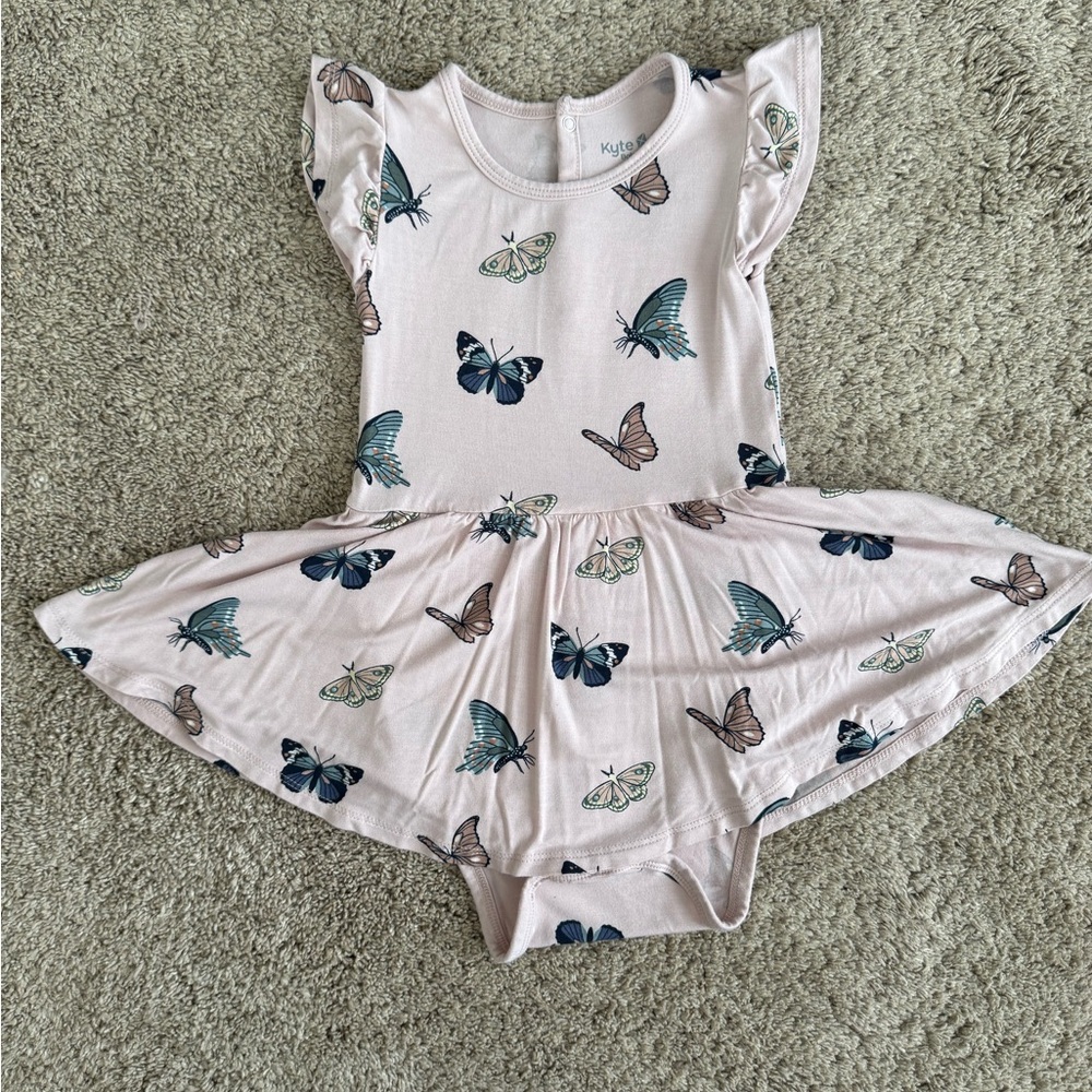 Kyte BABY Blush Butterfly Twirl Bodysuit Dress